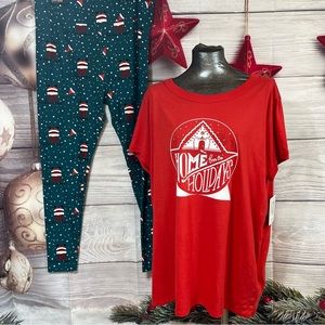 LuLaRoe 3XL Christmas Liv top with TC2 Christmas leggings